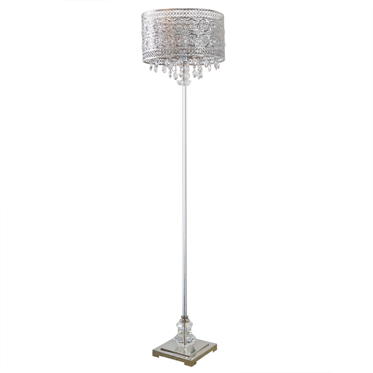 Crystal and Polished Nickel Floor Lamp C188