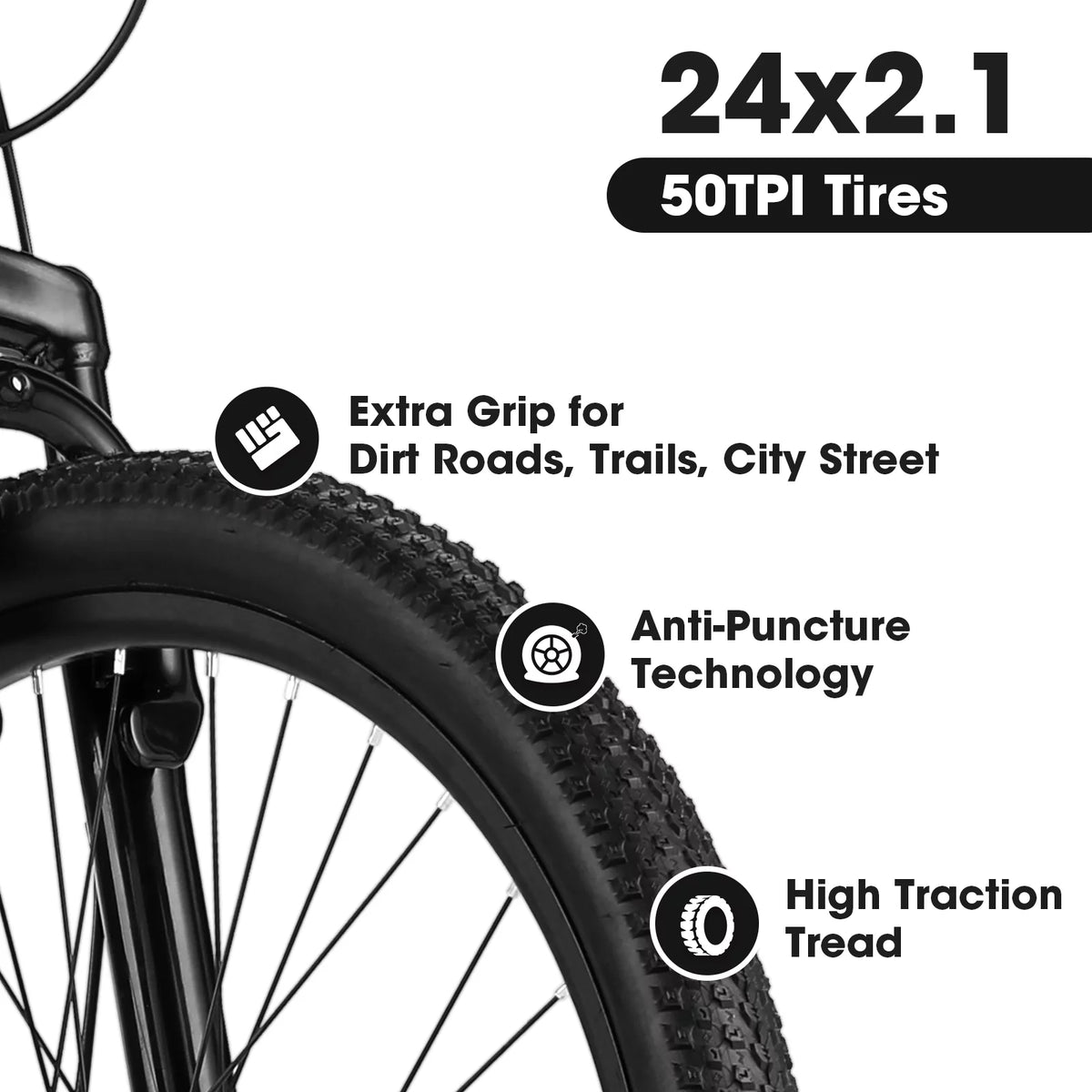 24 inch Mountain Bike with 21 Speeds Gear and Dual Disc Brakes G956