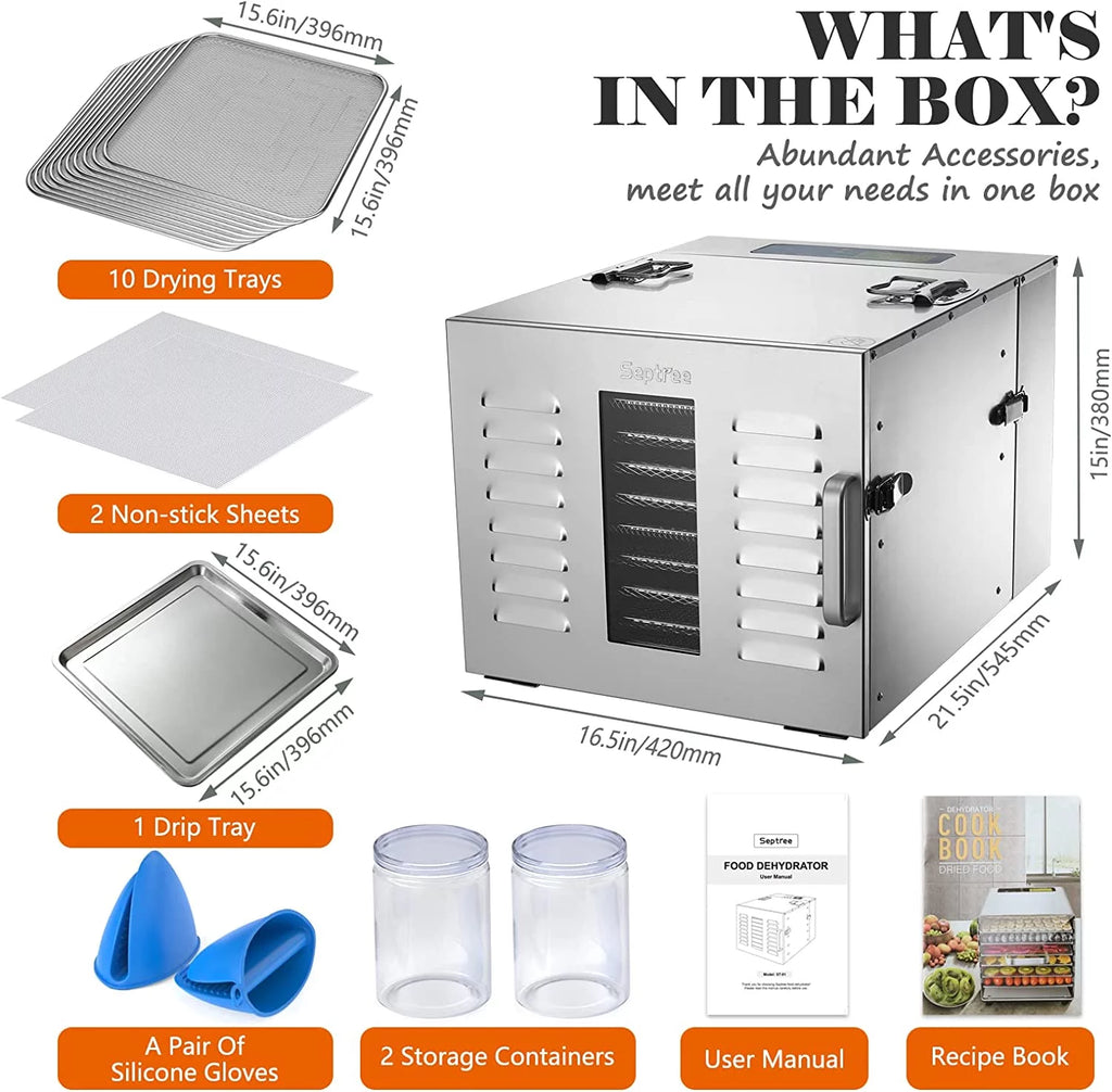 10 Trays Stainless Steel Food Dehydrator F13960