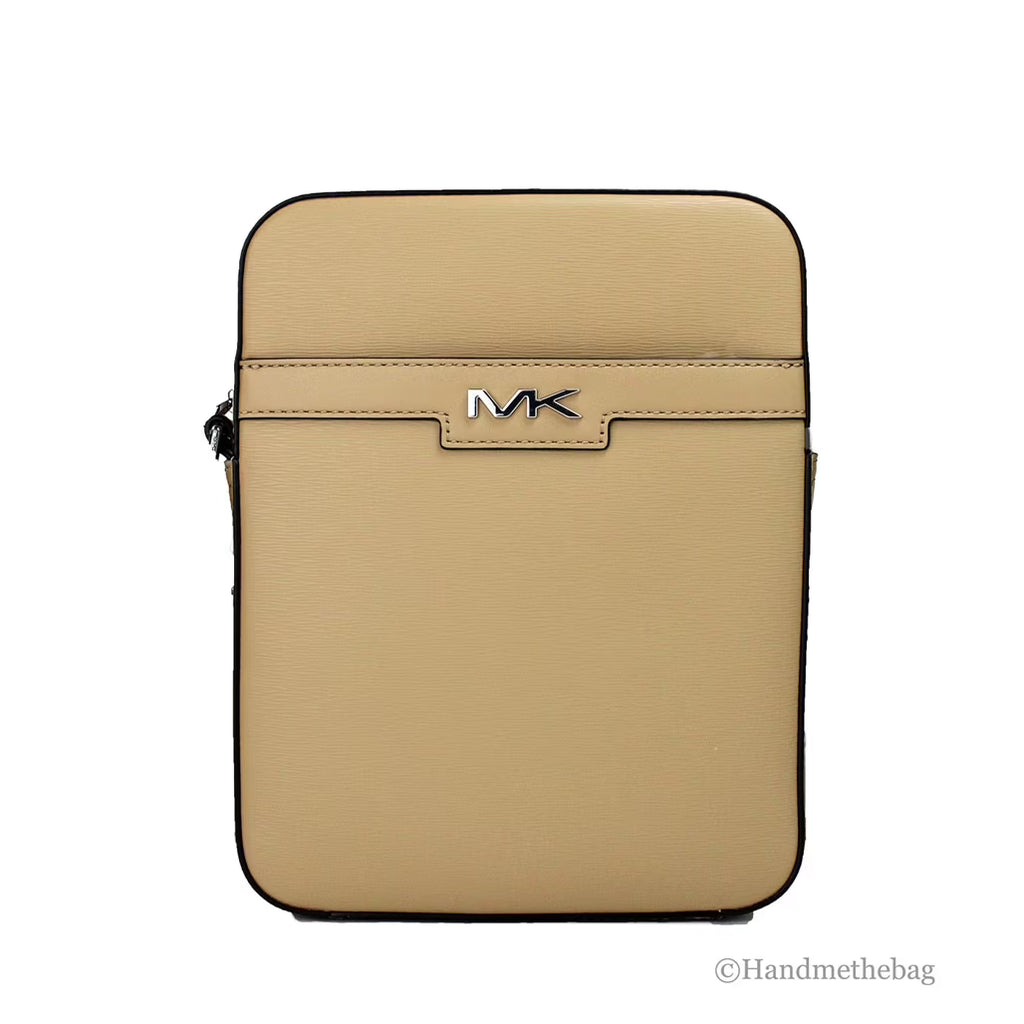 Camel Crossgrain Leather Crossbody Bag L601364