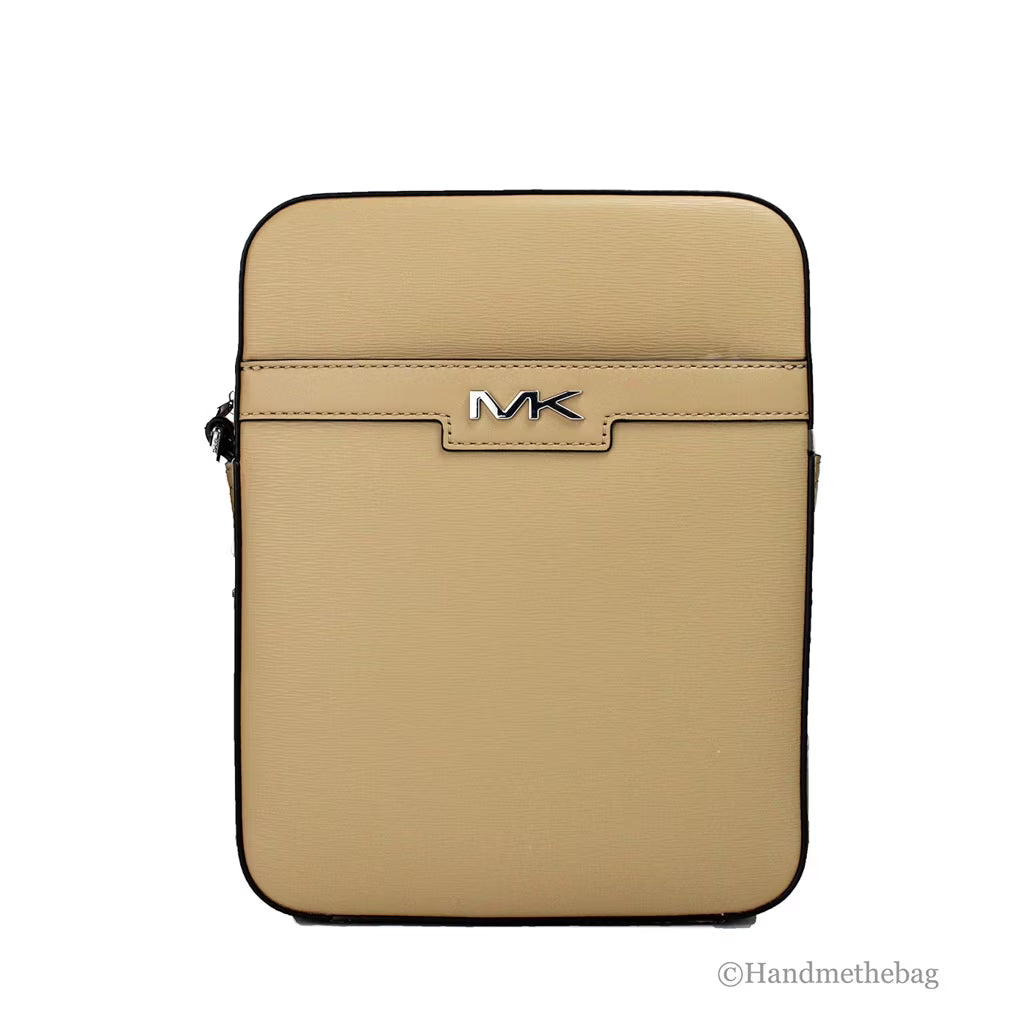 Camel Crossgrain Leather Crossbody Bag L601364