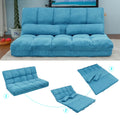 Blue Double Chaise Lounge Sofa with Two Pillows I81761