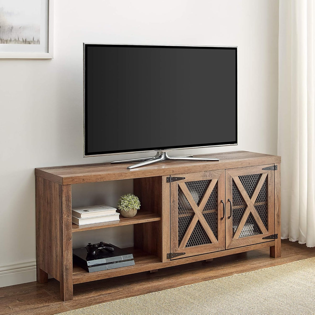Grey Wash 58 Inch Wood TV Stand A92311