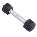 Rubber Encased Hex Dumbbell, 30 lbs, Black G949