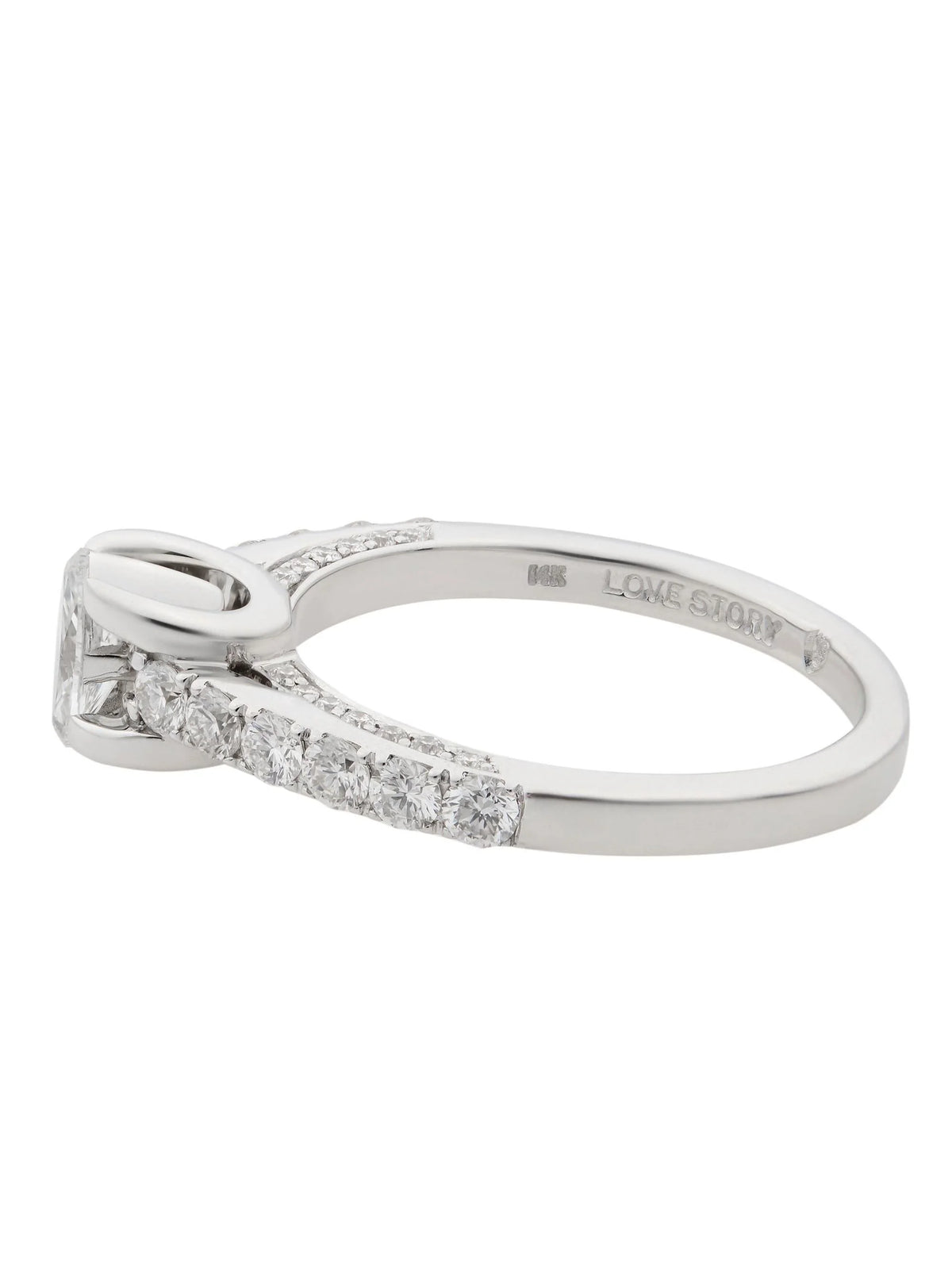 14K White Gold Diamond Accented Engagement Ring J71959