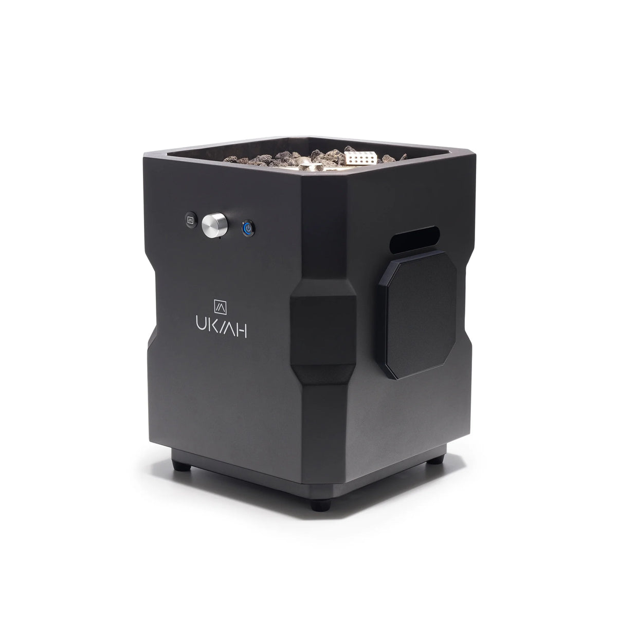 Portable Wireless Fire Pit with Speaker Sound System, Black Q8446