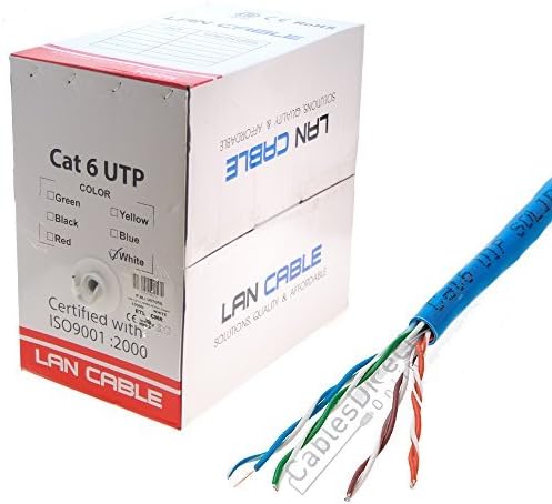 Yellow Cat6 1000 feet CM Bulk Ethernet Cable, Bare Solid Copper UTP, 23 AWG P29503
