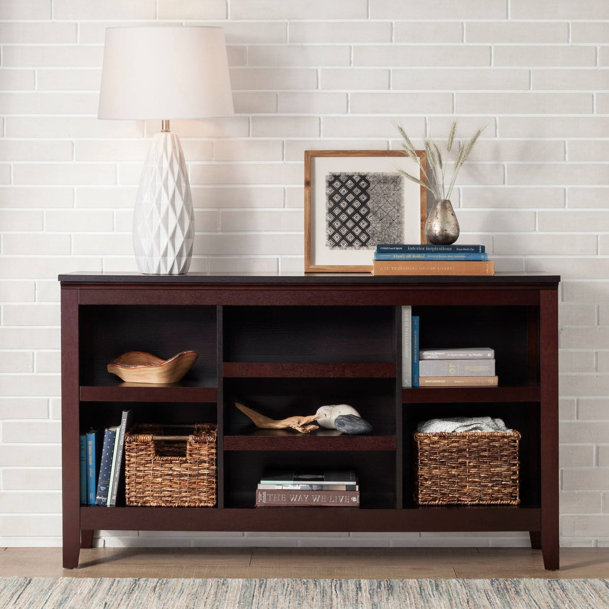32x22 Espresso Bookcase with Adjustable Shelves Q1003