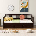 Solid Wood Daybed with Trundle Twin Espresso C49262