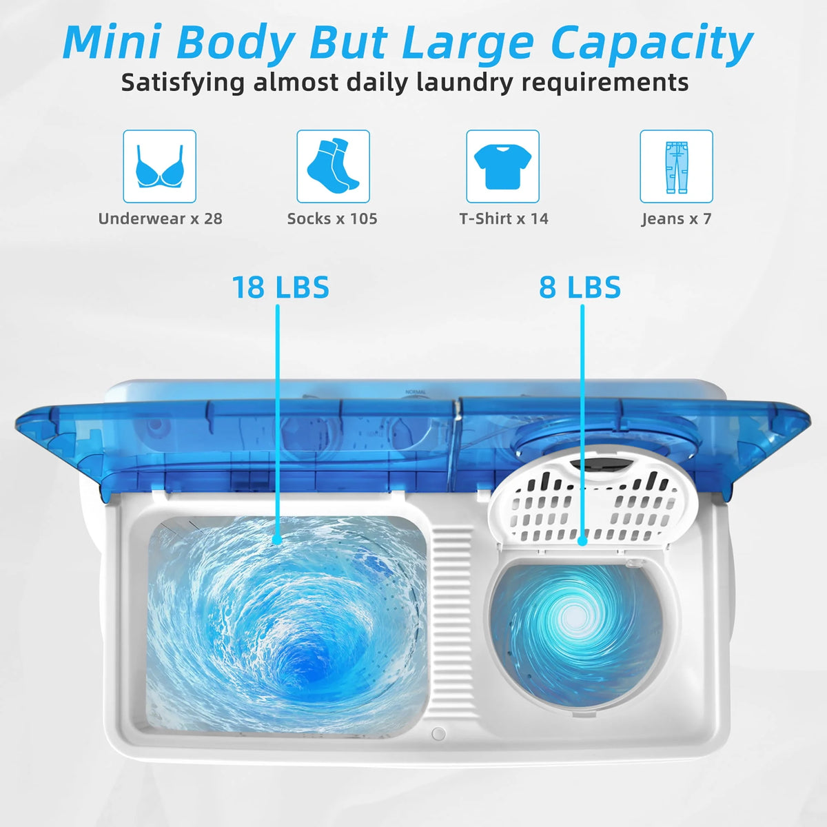 26lbs Portable Semi-automatic Twin Tub Washing Machine G915