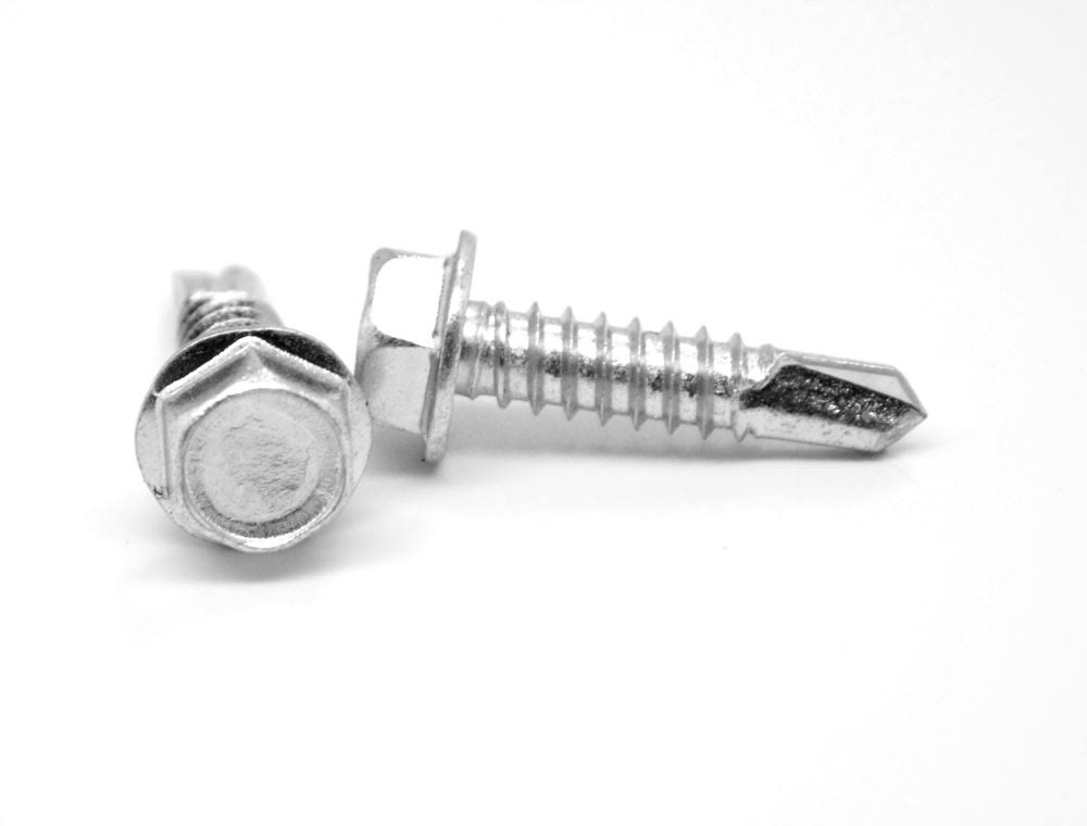 #8-18 x 1 5/8x22 (FT) Self Drilling Screw Hex Washer Head Low Carbon Steel Zinc Plated Pk 2700 X757915