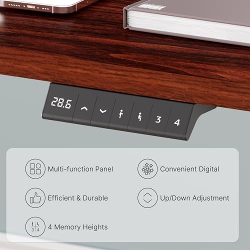 Black Electric Standing Desk with Clamp Power Strip P5840