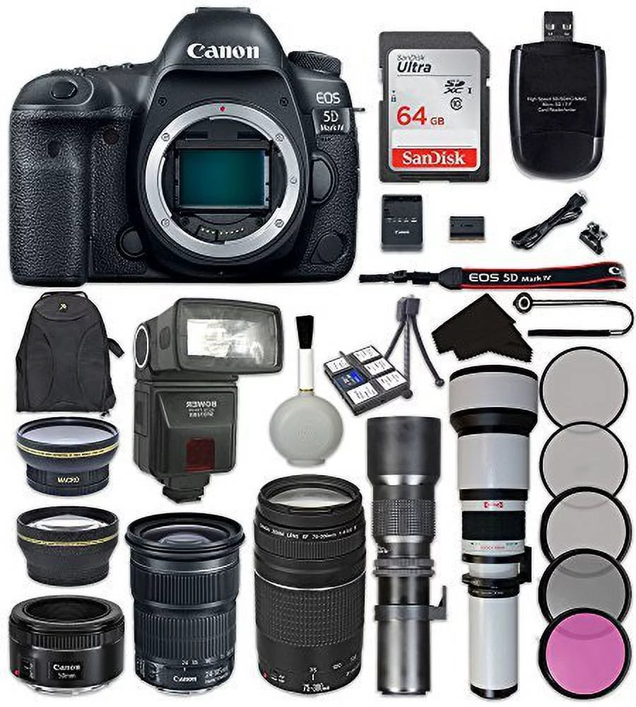 Digital SLR Camera Bundle with 24-105mm, 75-300mm, 50mm Lenses U8866