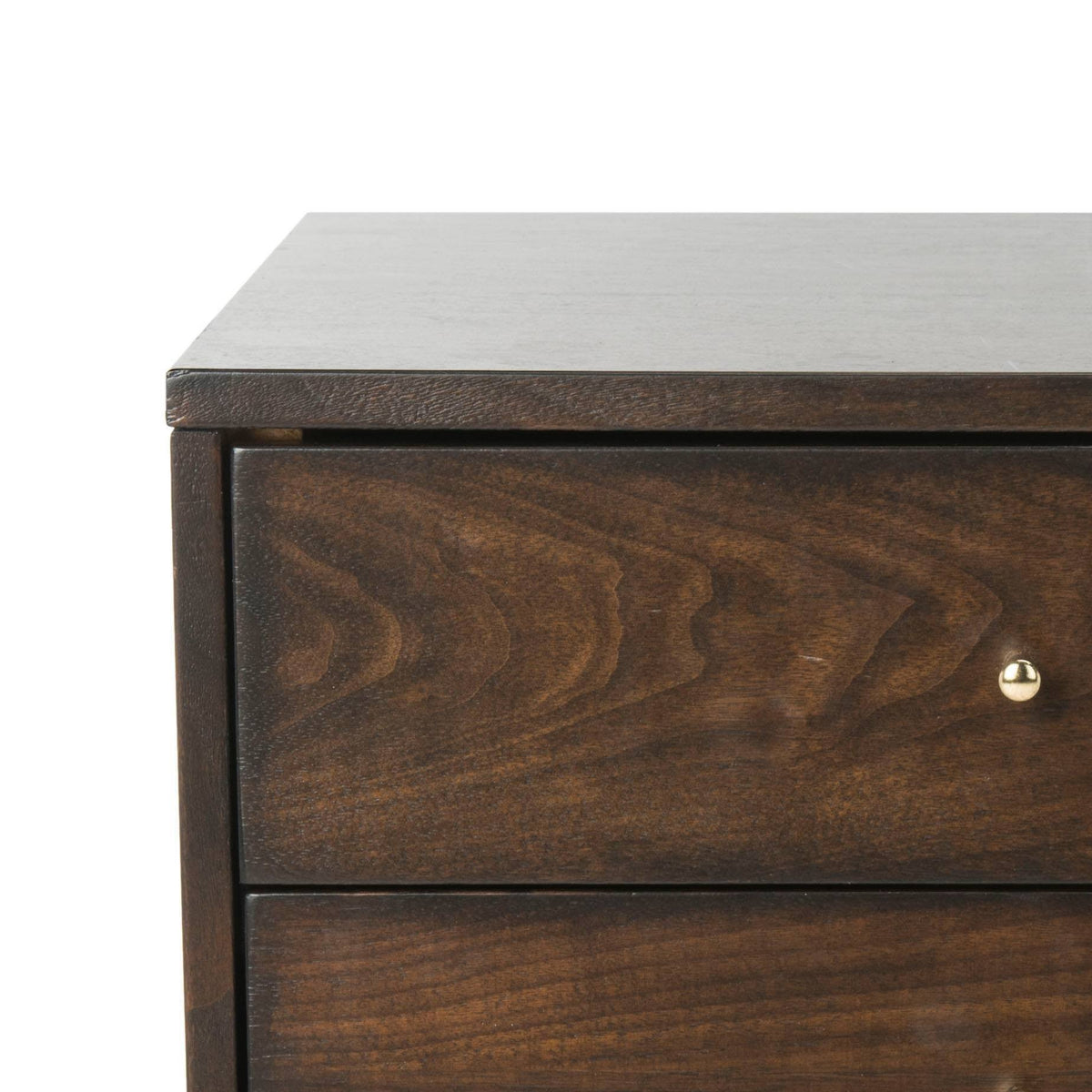 Walnut/Gold Cap Nightstand D902818
