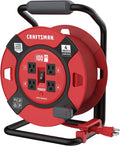 Heavy Duty Retractable Extension Cord, 100 feet with 4 Outlets Q491948