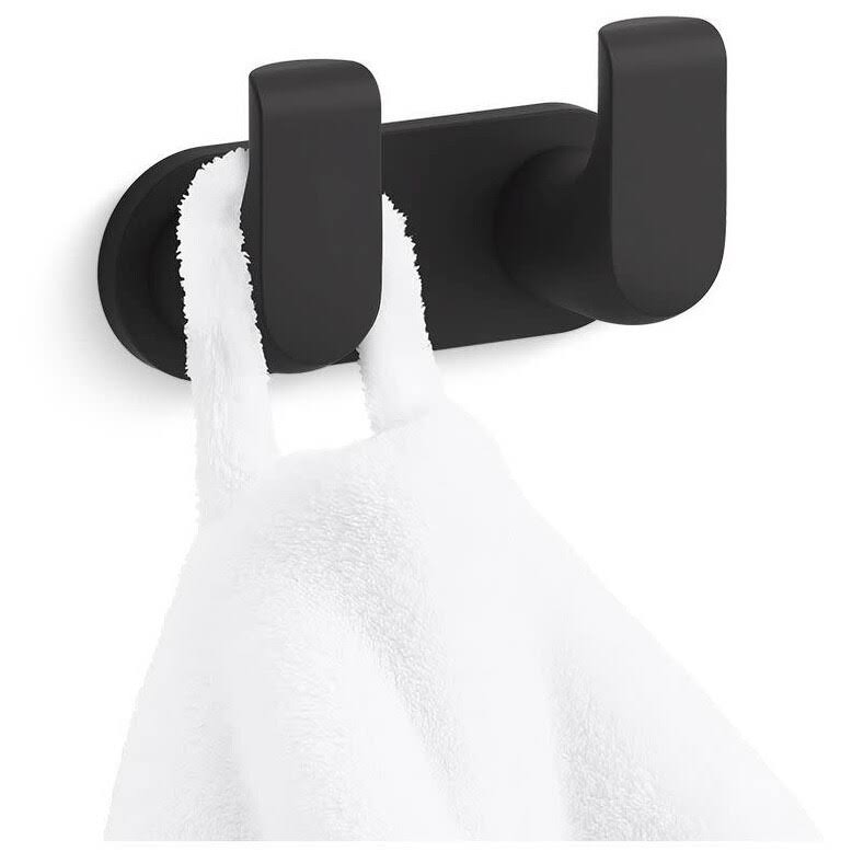 Matte Black Double Robe Hook J7279
