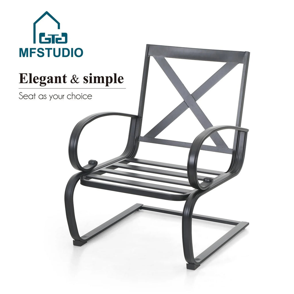 Black & Red 3-Piece Outdoor Patio Set with 2 Rocking Chairs and Bistro Table O124
