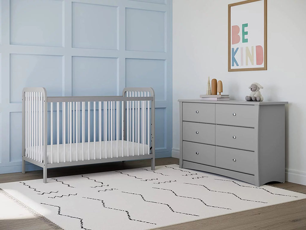 White 6 Drawer Double Dresser F482