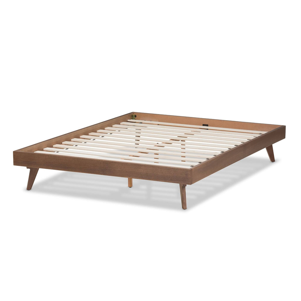 Solid Wood Bed Frame Full / Walnut Brown U355728