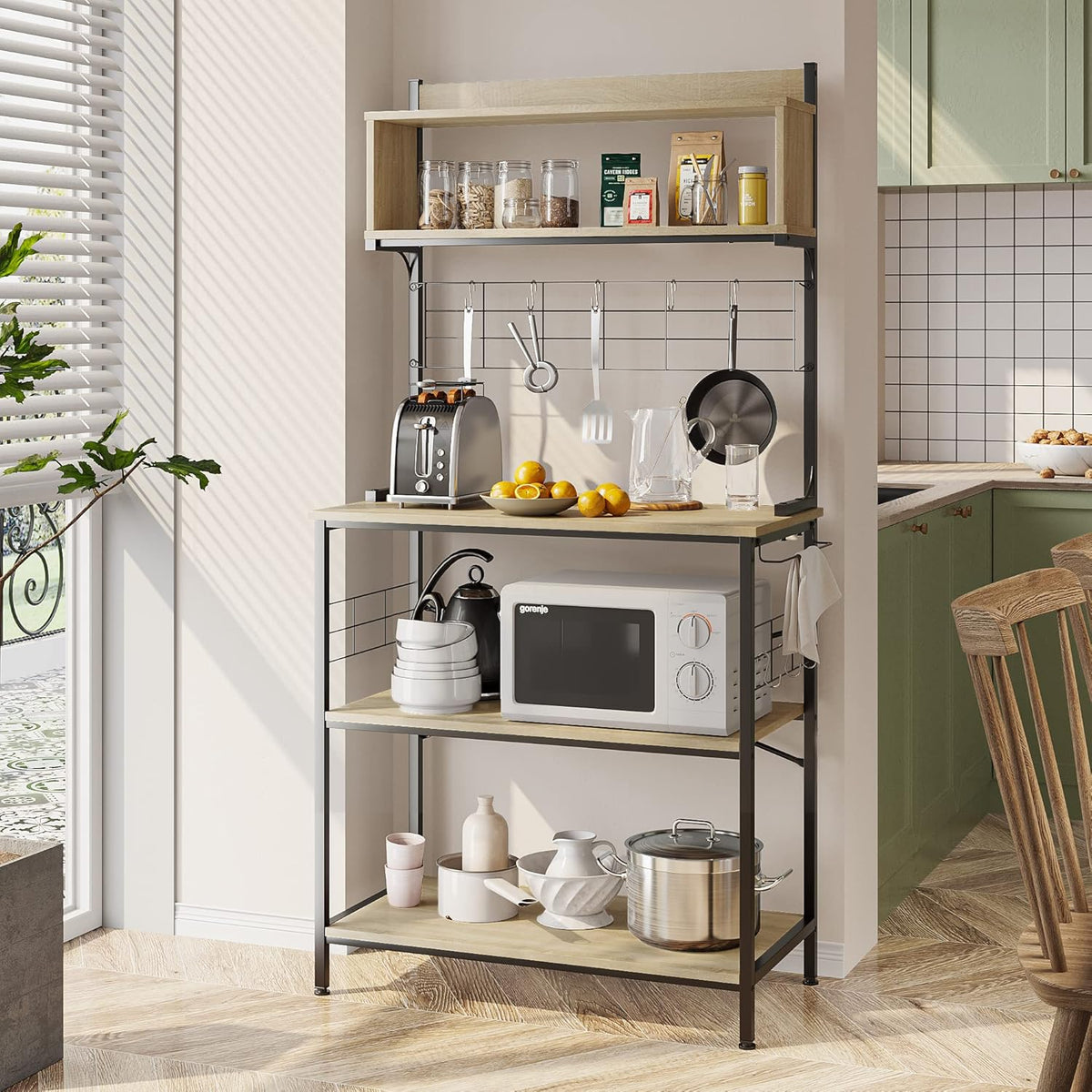 4 Tier Kitchen Baker's Rack Utility Storage Shelf with Wheels G4856
