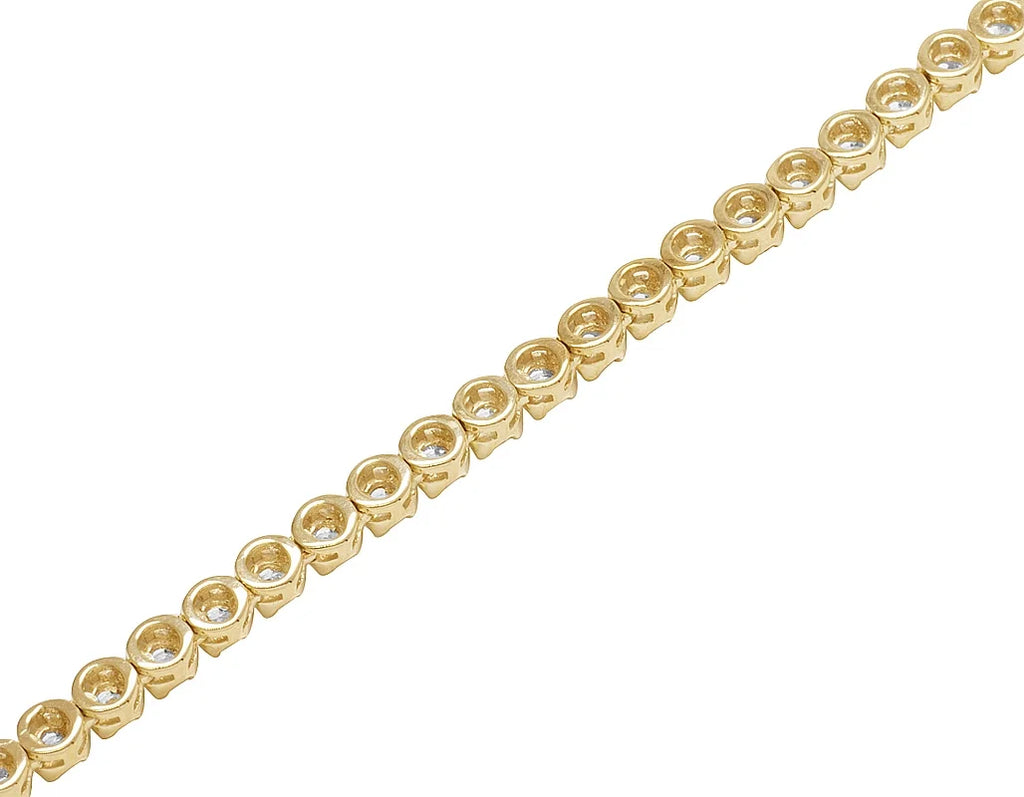 10K Yellow Gold Diamond Tennis Choker Necklace 4mm 21" 6.5CT P45456