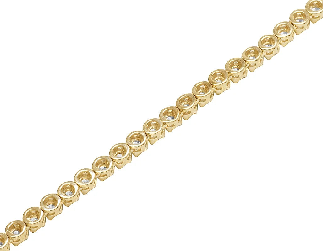 10K Yellow Gold Diamond Tennis Choker Necklace 4mm 21" 6.5CT P45456