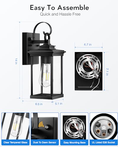 2 Pack Matte Black Outdoor Wall Lights F85121