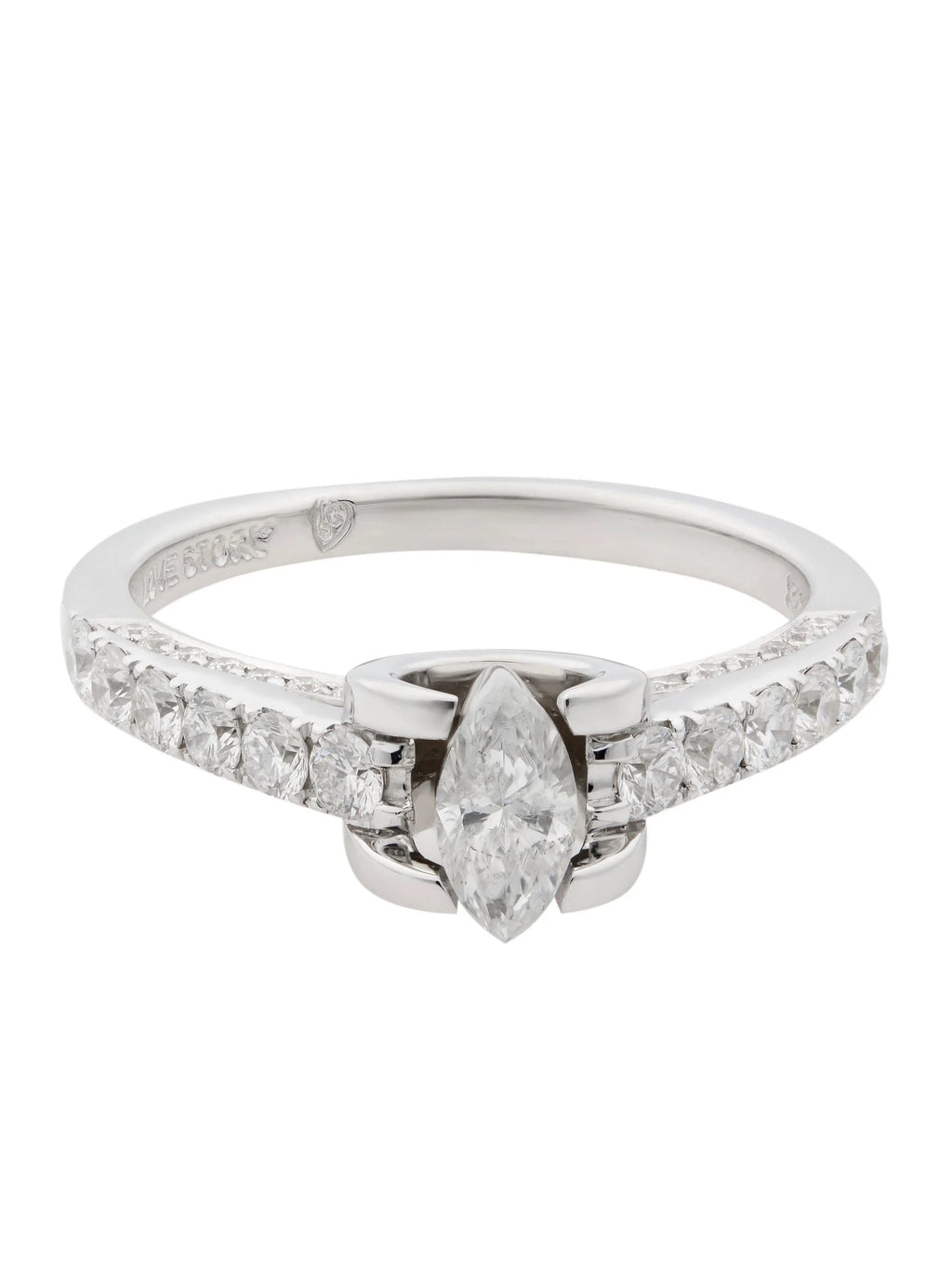 14K White Gold Diamond Accented Engagement Ring J71959