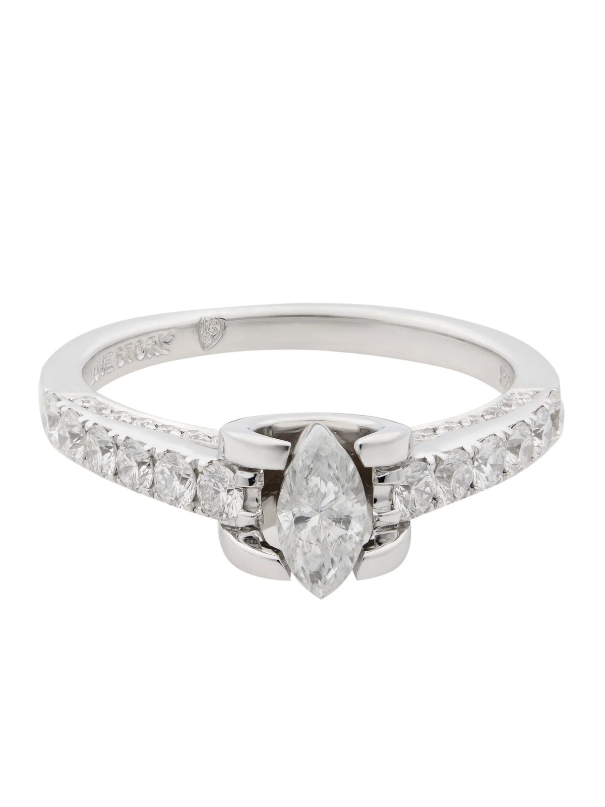 14K White Gold Diamond Accented Engagement Ring J71959