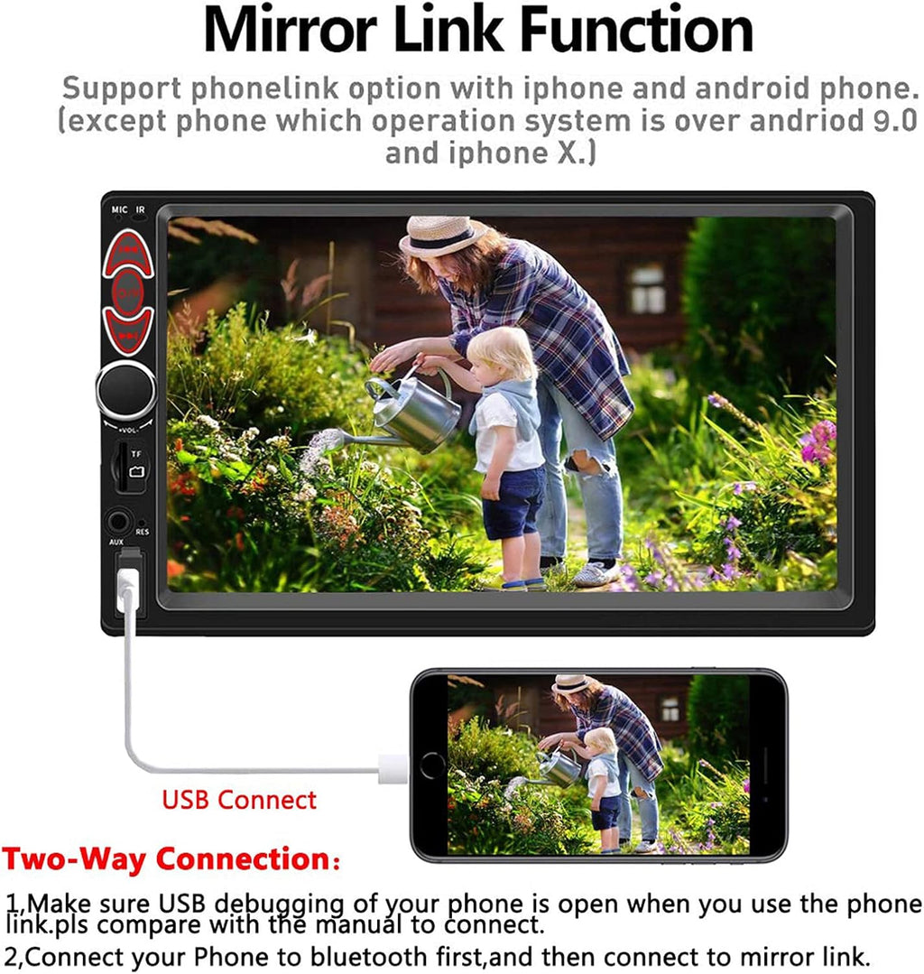 7 Inch Touchscreen Double Din Car Stereo E766