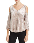 Crushed Velvet Cold Shoulder Blouse G2087