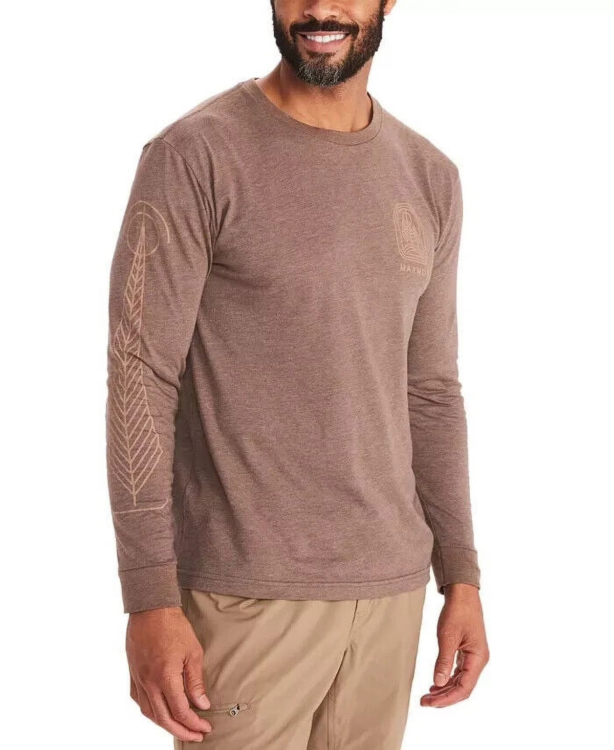 Brown Heather Long-Sleeve T-Shirt T339694