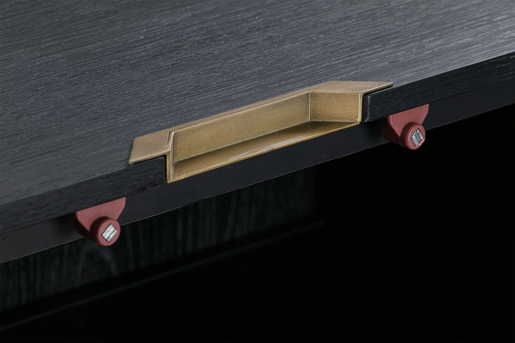 Black 4-Door Wood Sideboard Buffet Y793570