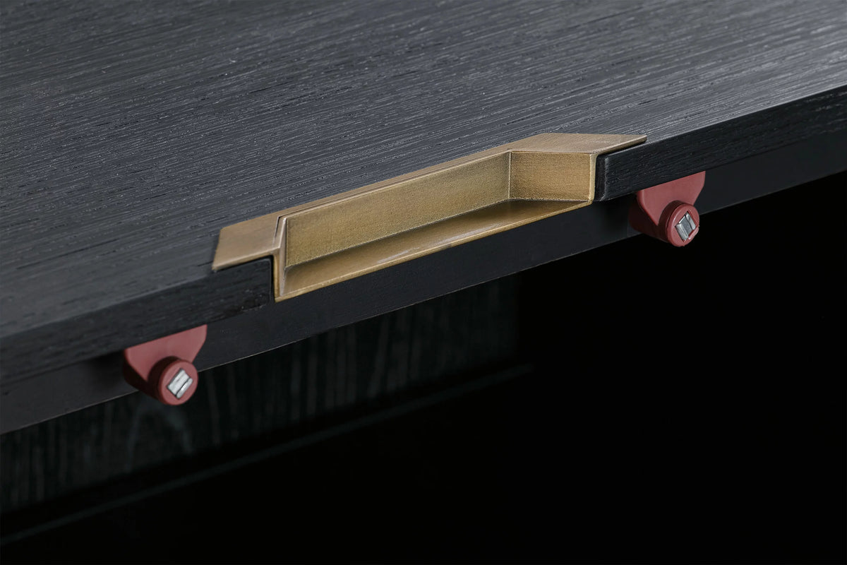 Black 4-Door Wood Sideboard Buffet Y793570