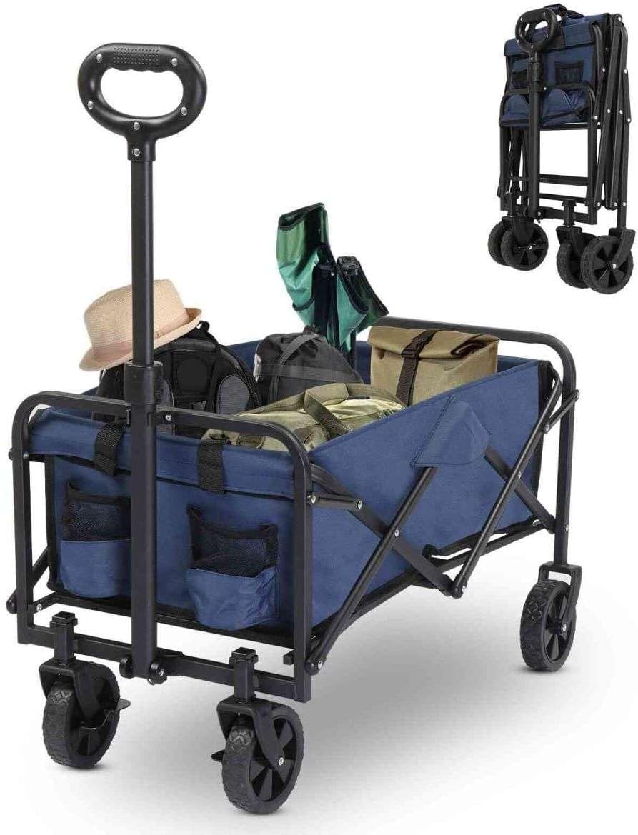 Blue Heavy Duty Folding Wagon with All Terrain Wheels P49282