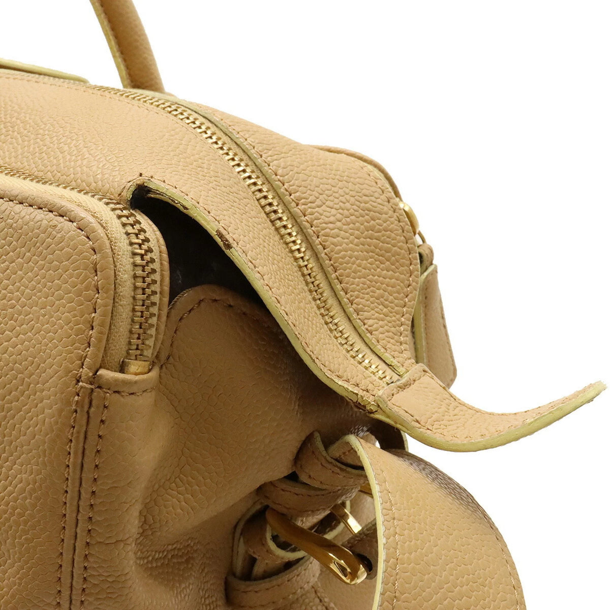 Pre-Owned Beige Caviar Skin Tote Bag P7502