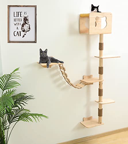 75 Inch Solid Wood Cat Tree B879