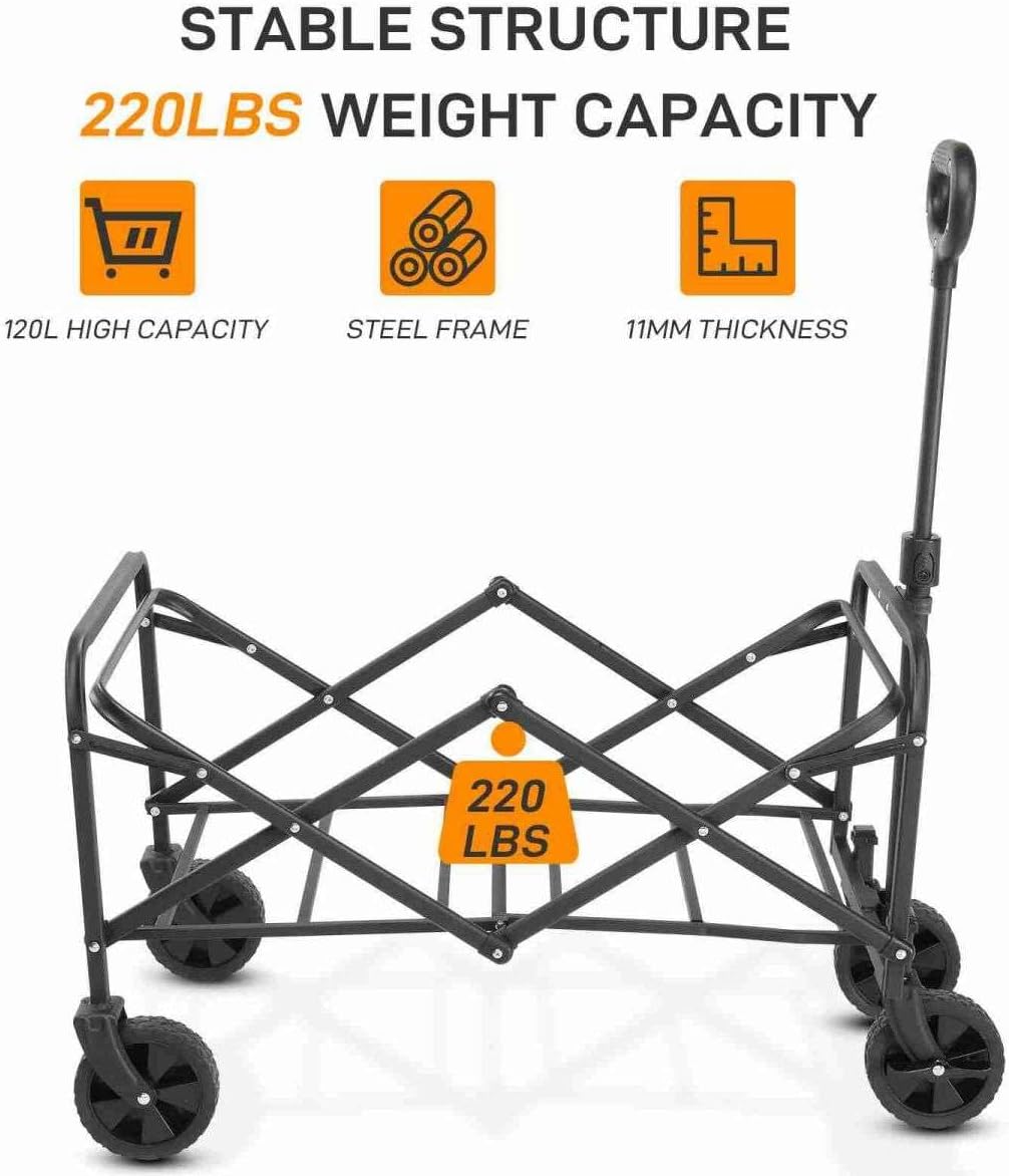 Blue Heavy Duty Folding Wagon with All Terrain Wheels P49282