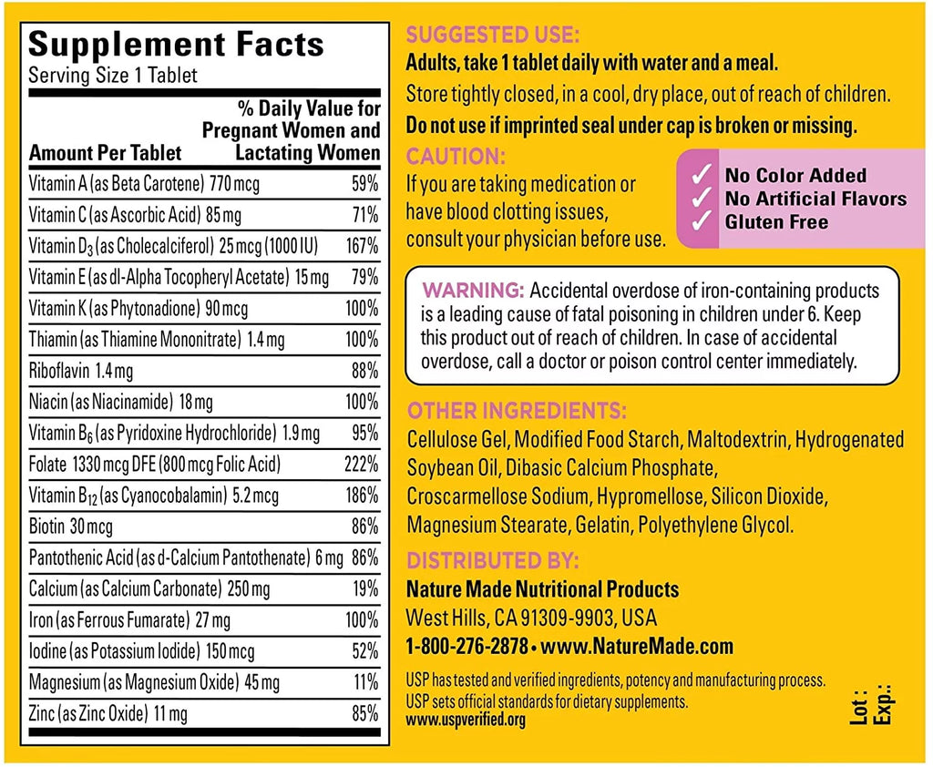 90 Tablets Prenatal Multi Dietary Supplement (Pack of 2) V452