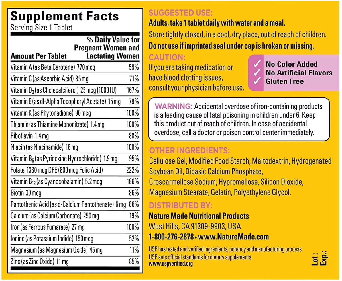 90 Tablets Prenatal Multi Dietary Supplement (Pack of 2) V452