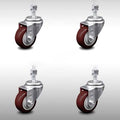 3 inch Maroon Polyurethane Swivel Caster Set Z654511