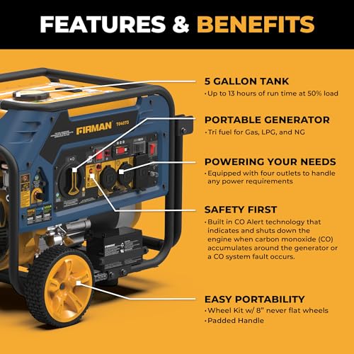 4000W Electric Start Portable Generator E789618