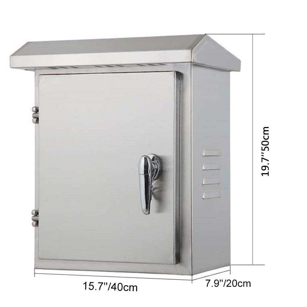 304 Stainless Steel Electrical Box 20'' x 16'' x 8'' IP65 Weatherproof Enclosure with Mounting Plate M405