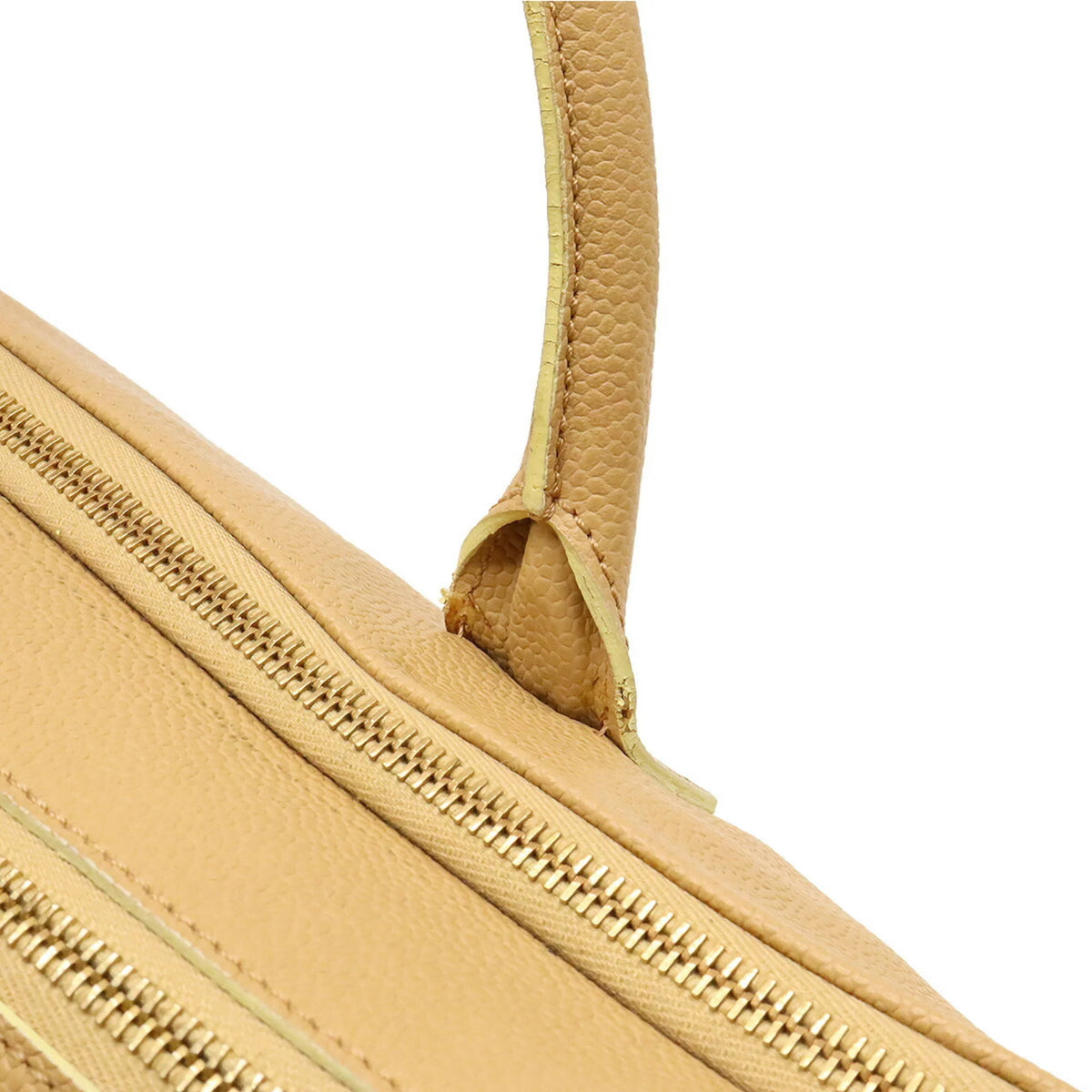 Pre-Owned Beige Caviar Skin Tote Bag P7502