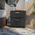 Black Two Drawers Nightstand O253