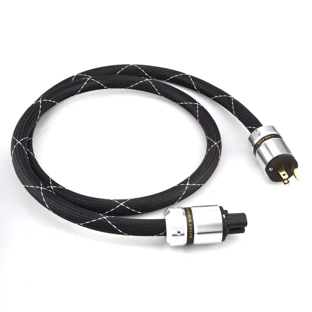 12AWG HiFi Power Cord 125V 15A 3-Prong Audiophile AC Power Cable with US Connector Plug (1.5M / 4.92FT) Pack of 2 O7369