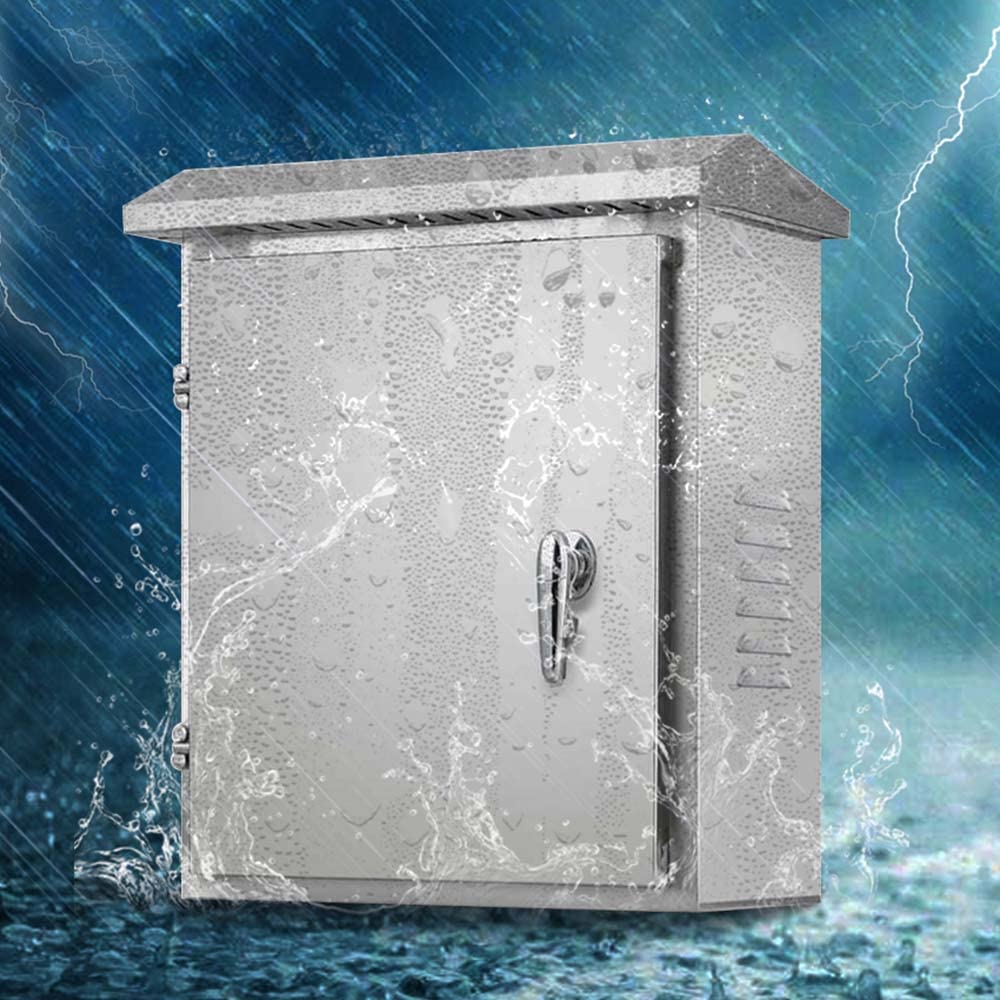 304 Stainless Steel Electrical Box 20'' x 16'' x 8'' IP65 Weatherproof Enclosure with Mounting Plate M405