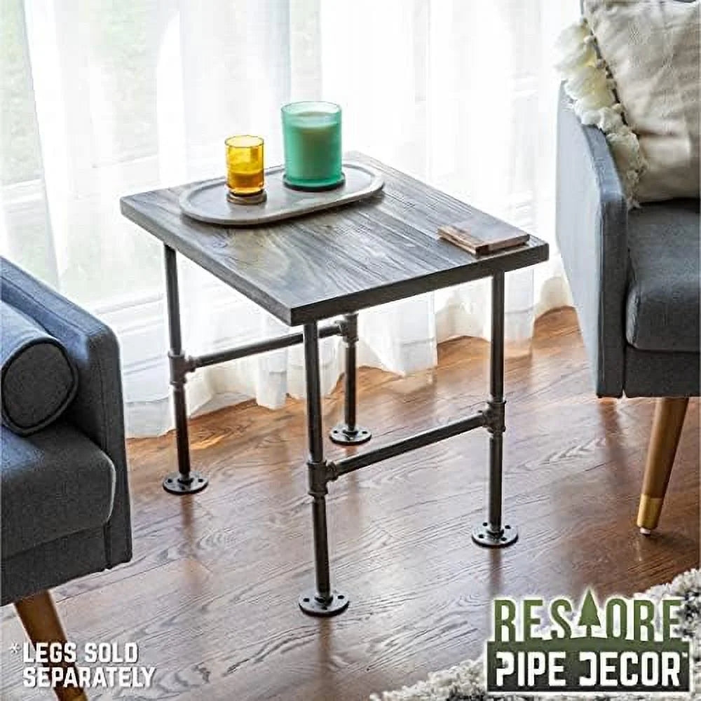 Wood End Table Top 22 in. x 18 in. x 1.25 in. Black P608