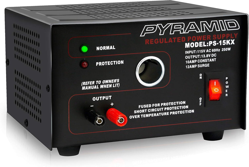 Universal Compact Bench Power Supply 5 Amp Linear Regulated 13.8 Volt DC 115V AC 70 Watt Input Screw Type Terminal 12V Car Cigarette Lighter Pack of 2 D5937