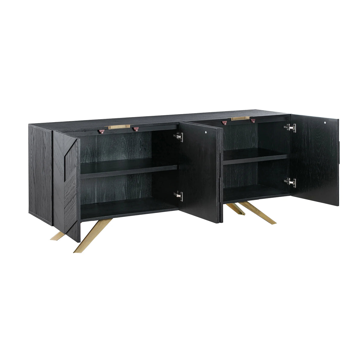 Black 4-Door Wood Sideboard Buffet Y793570